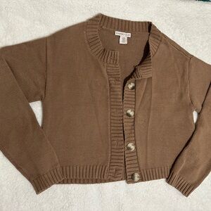 Sincerely Jules Brown Button-Up Cardigan/Pants